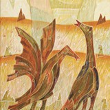 Pożegnanie, akryl, 40cm x 33cm, 2007 r.