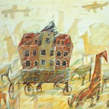 Mikołowski bal, technika mieszana, 100cm x 70cm, 2002 r.