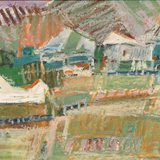 Pejzaż Beskidzki III, pastel olejna, 21cm x 12cm ,1992 r.