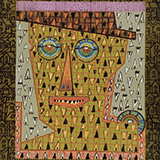 Smutna Twarz, technika mieszana, 17,5x14,5cm, 2025 r.