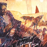 Rozmyślania II, technika mieszana, 100cm x 80cm, 1989 r.