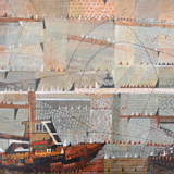 Spacer w plenerze III - Międzyzdroje, technika własna, 50x70 cm, 2015 r.
