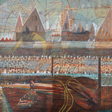 Spacer w plenerze IV, Międzyzdroje, technika własna, 50x70 cm, 2015 r.