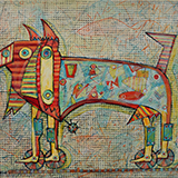 Weso�y zwierzak I, technika mieszana, 40x50 cm, 2014 r.