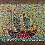 Melodyczne harfy II, technika mieszana, 20x35 cm, 2020 r.