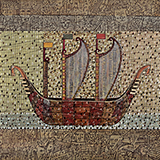 Melodyczne harfy na statku, technika w�asna, 50x70 cm, 2019 r.