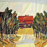 Impresje Jurajskie III, technika mieszana, pastel olejny, 32x42 cm, 2022 r.