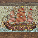 Melodyczny statek II, technika w�asna, 50x70 cm, 2021 r.