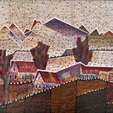 Notatka z�pleneru IV, technika w�asna, 50x70 cm, 2018 r.